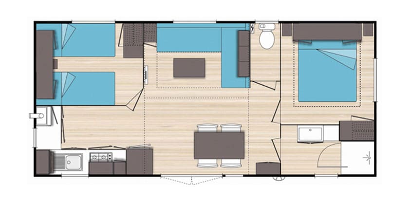 Plan du mobil home Luxus Premium