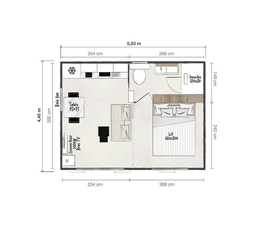 Plan Mobil-home VIP Duo