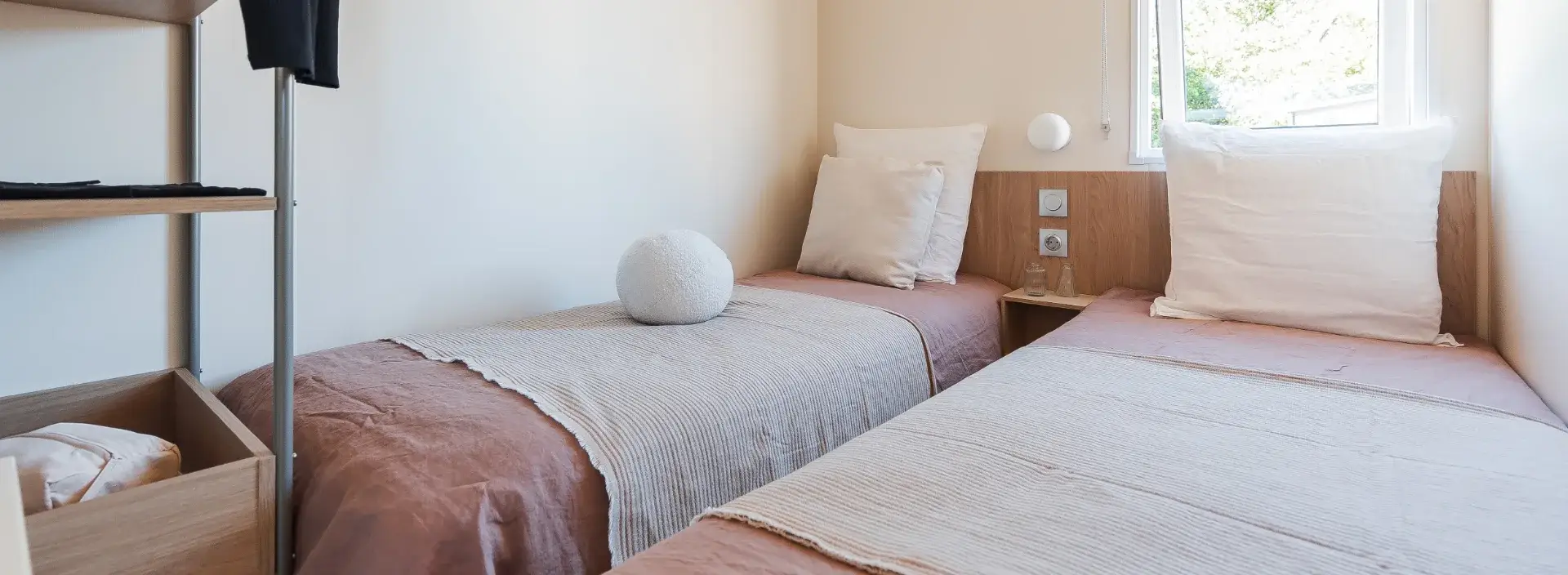 Chambre enfants du mobil-home Suite avec deux lits simples